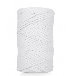 Virvė medvilninė pasukta balta apvali 4mm